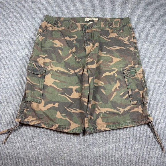 Noiz Premium Jeans Other - Noiz Premium Jeans Shorts Men's 42 Camo Cargo Green Brown Camouflage 100% Cotton